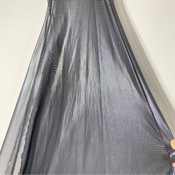 Vintage La Senza Lingerie Shiny Black Maxi Sleep Dress Nightgown Lingerie S - Picture 14 of 16
